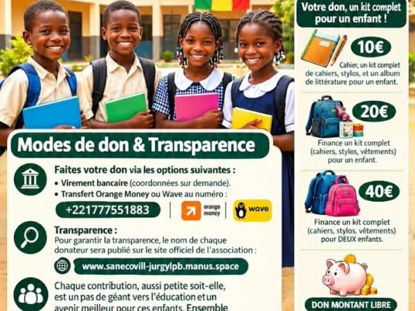 Collecte de dons pour des kits de rentrée